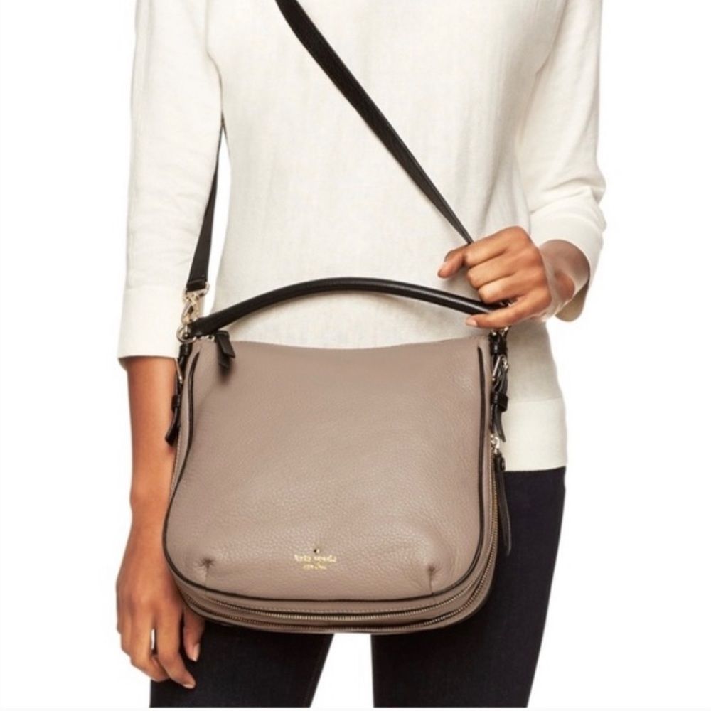 Kate Spade Cream and Black Shoulder Bag with Structured Design